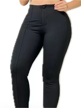 Slim Fit Black High-Waist Skinny Pants